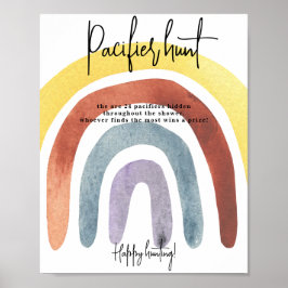 Jaktjakt på Watercolor Boho Rainbow Nappar Poster
