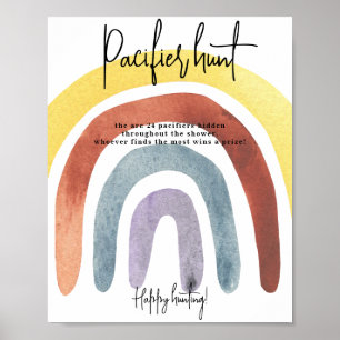 Jaktjakt på Watercolor Boho Rainbow Nappar Poster