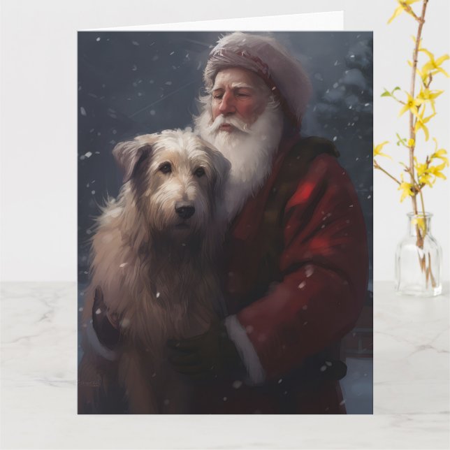 Jaktspets med tomte festlig jul kort (Gul blomma)