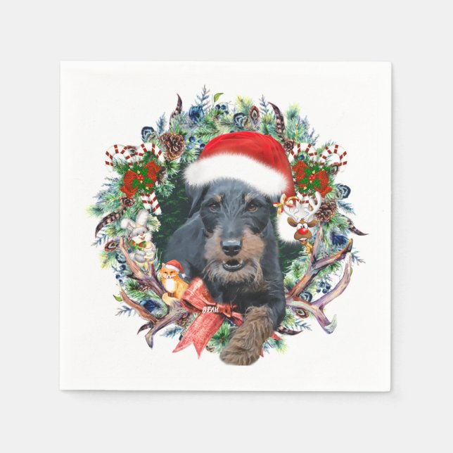 Jaktterrier,God Jul Pappersservett (Framsidan)