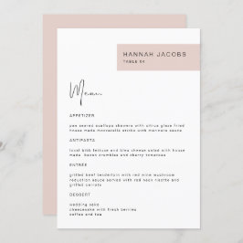 JALAINE Modern  Guest Namn Dinner Menu Meny