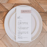 JALAINE Modern  Guest Namn Dinner Menu Meny<br><div class="desc">Den här middagsmenyn har en  modern minimalistisk design och ett eget namn för varje gäst. Den här menyn är perfekt för alla enkla och klassiska händelser. Justera enkelt färg efter dina önskemål.</div>