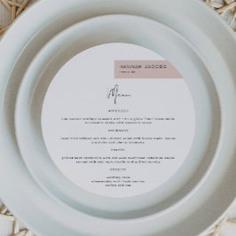 JALAINE Modern  Guest Namn Round Dinner Menu Meny