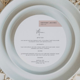 JALAINE Modern Guest Namn Round Dinner Menu Meny