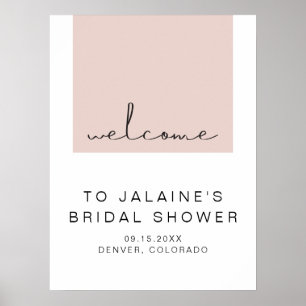 JALAINE Modern Rosa Bröllopsfest Welcome Poster