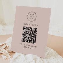 JALAINE Modern Rosa Business Menu QR-kod