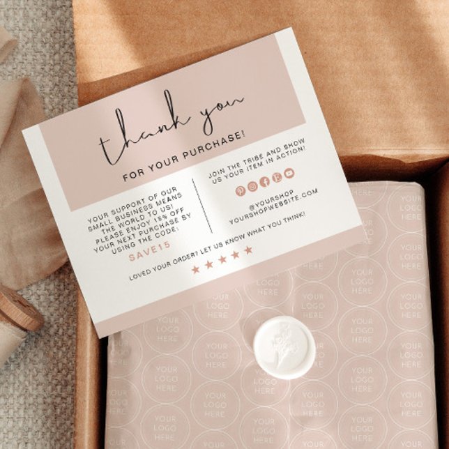 JALAINE Modern Rosa Small Business - tack för ditt Inbjudningar (Skapare uppladdad)