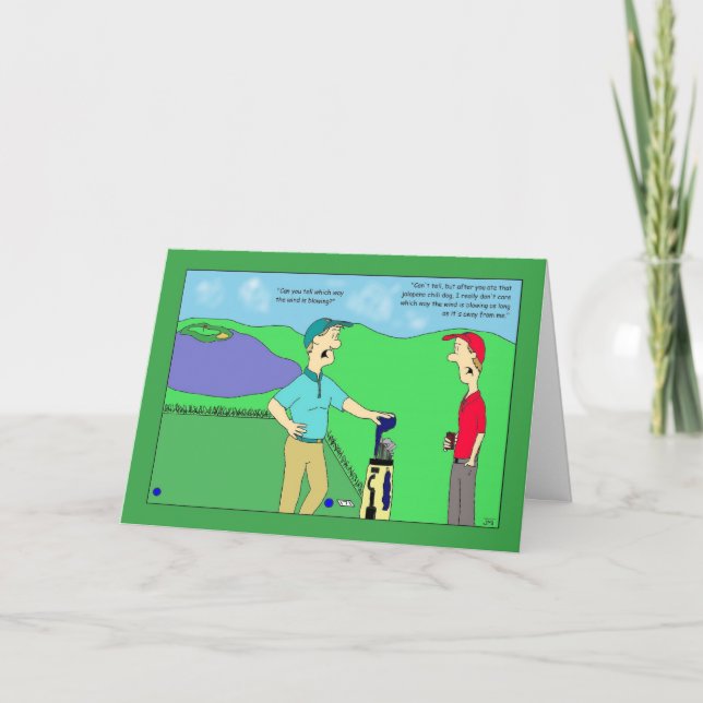 Jalapeno Chili Hund Golf Birthday Card Kort (Framsida)