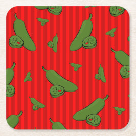 Jalapeno Illustration Underlägg Papper Kvadrat