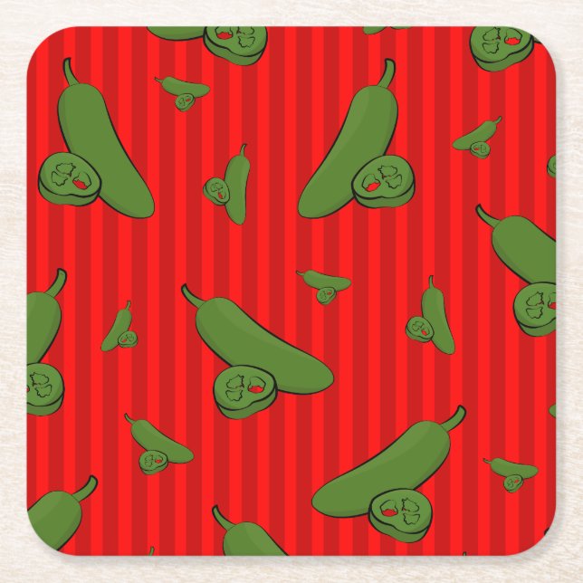Jalapeno Illustration Underlägg Papper Kvadrat (Framsidan)