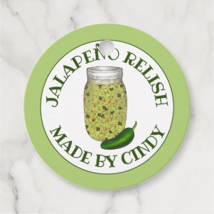 Jalapeno Jalapeño Hett Pepper Relish made konserve Gåvor Etiketter