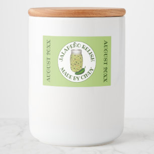 Jalapeno Jalapeño Hett Pepper Relish made konserve Mat Etiketter