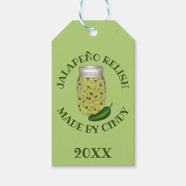 Jalapeno Jalapeño Hett Pepper Relish made konserve Presentetikett (Framsidan)