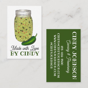 Jalapeno Jalapeño Hett Pepper Relish made konserve Visitkort
