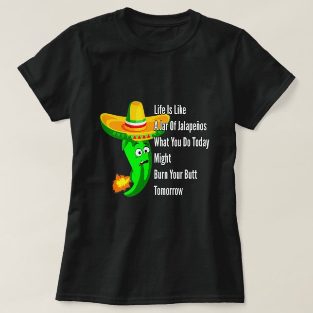 Jalapeños Peppers Älskare Burk i Jalapenos Funny C T Shirt (Design framsida)