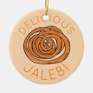 Jalebi South Asian Indian Mithai Sweet Snack Food Julgransprydnad Keramik