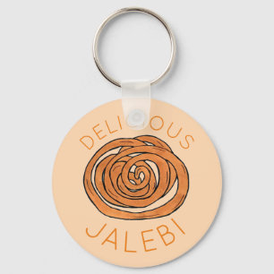 Jalebi South Asian Indian Mithai Sweet Snack Food Nyckelring