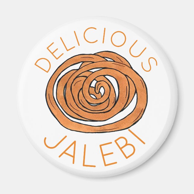 Jalebi Sydasiatiska indiska Mitten-Östran Sweet Magnet (Framsidan)