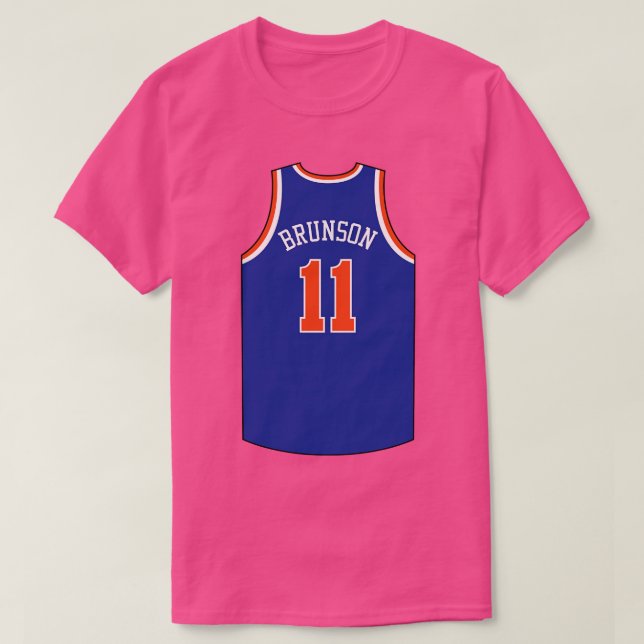 Jalen Brunson New York Jersey Blue Qiangy T Shirt (Design framsida)