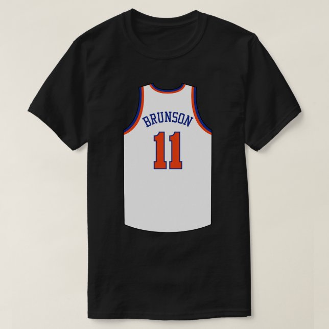 Jalen Brunson New York Jersey White Qiangy T Shirt (Design framsida)