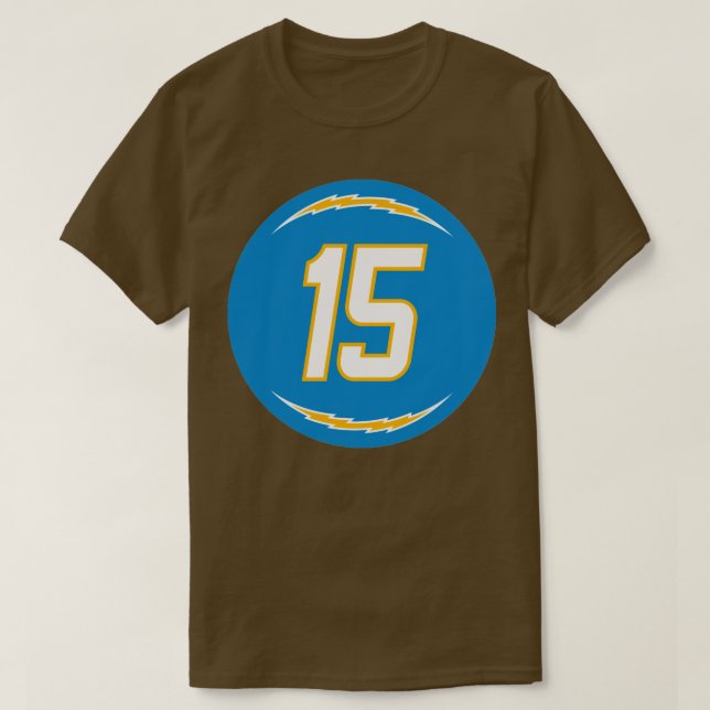 Jalen Guyton nummer 15 Jersey Los Angeles Chargers T Shirt (Design framsida)