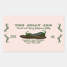 Jalepeno Jelly Home Canning Business Food Label Rektangulärt Klistermärke