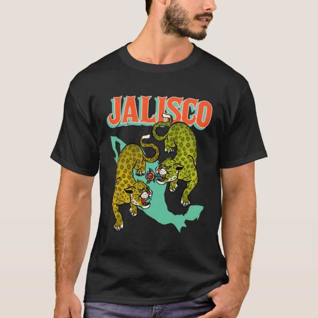 Jalisco Mexico Jaguar Cat World Travel Mexican Pri T Shirt (Framsida)