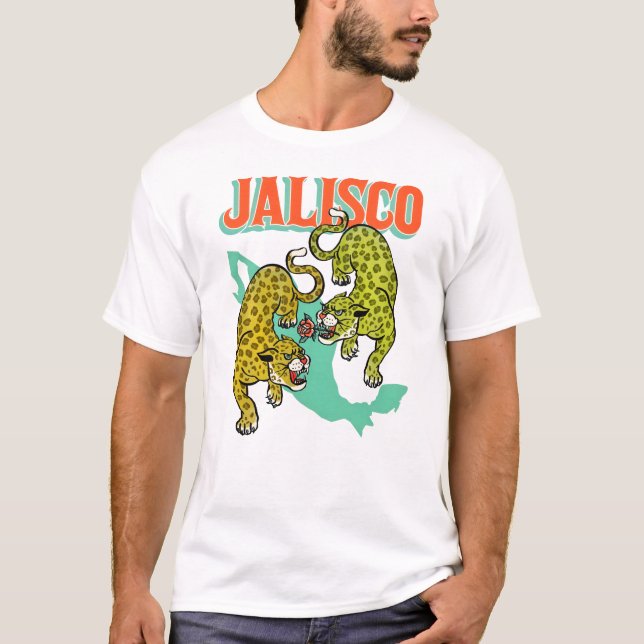 Jalisco, Mexiko Jaguars & Ro World Travel Shirt T Shirt (Framsida)