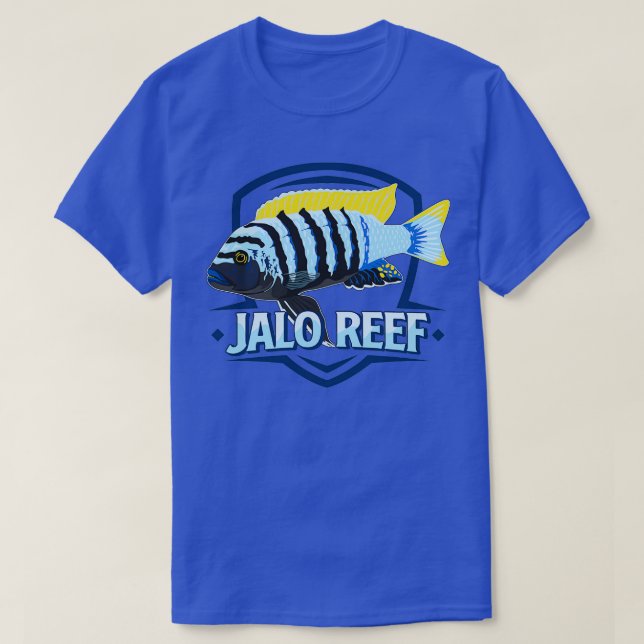Jalo Reef Mbuna Cichlid Sjö Malawi Cynotilapia af T Shirt (Design framsida)