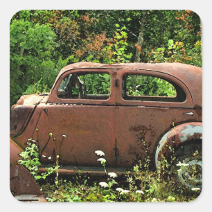 Jalopy Stickers Fyrkantigt Klistermärke