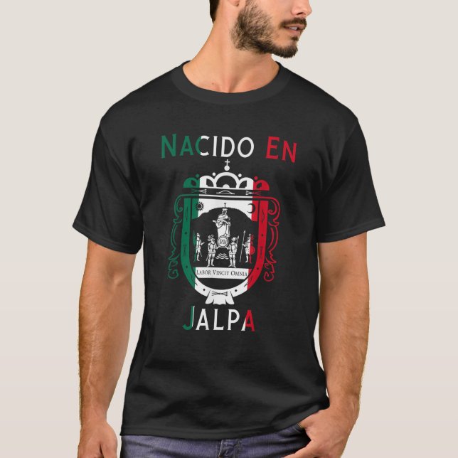 Jalpa Zacatecas Mexico Escudo Y Lema Arte Emblem M T Shirt (Framsida)