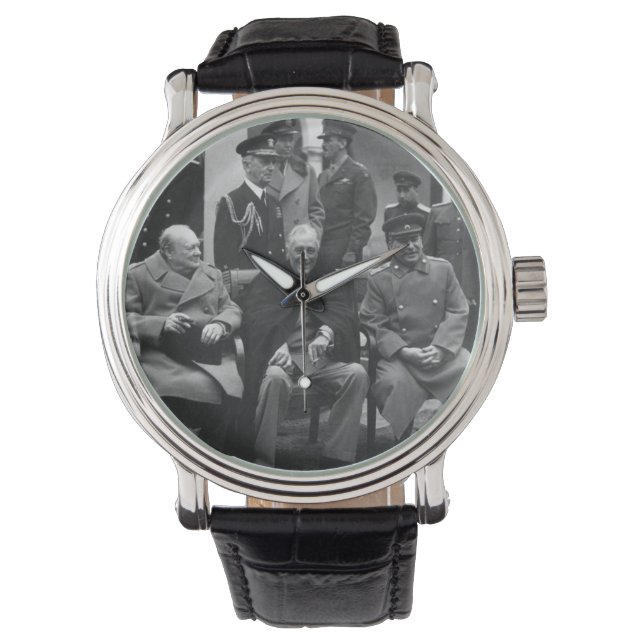 Jaltakonferensen Roosevelt Stalin Churchill 1945 Armbandsur (Framsida)