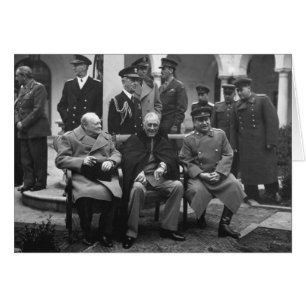 Jaltakonferensen Roosevelt Stalin Churchill 1945 Hälsningskort