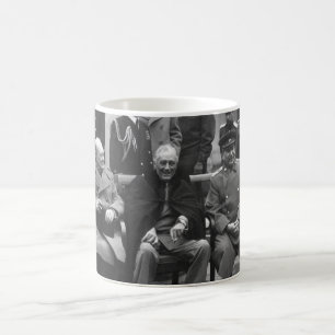 Jaltakonferensen Roosevelt Stalin Churchill 1945 Kaffemugg