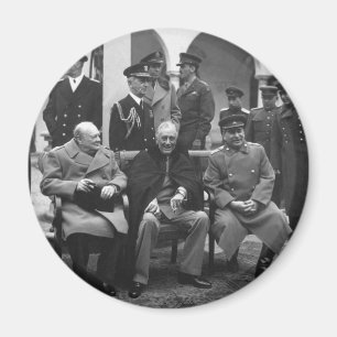 Jaltakonferensen Roosevelt Stalin Churchill 1945 Magnet