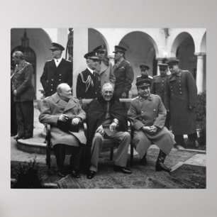 Jaltakonferensen Roosevelt Stalin Churchill 1945 Poster