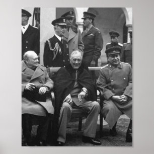 Jaltakonferensen Roosevelt Stalin Churchill 1945 Poster