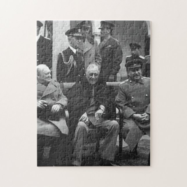 Jaltakonferensen Roosevelt Stalin Churchill 1945 Pussel (Vertikal)