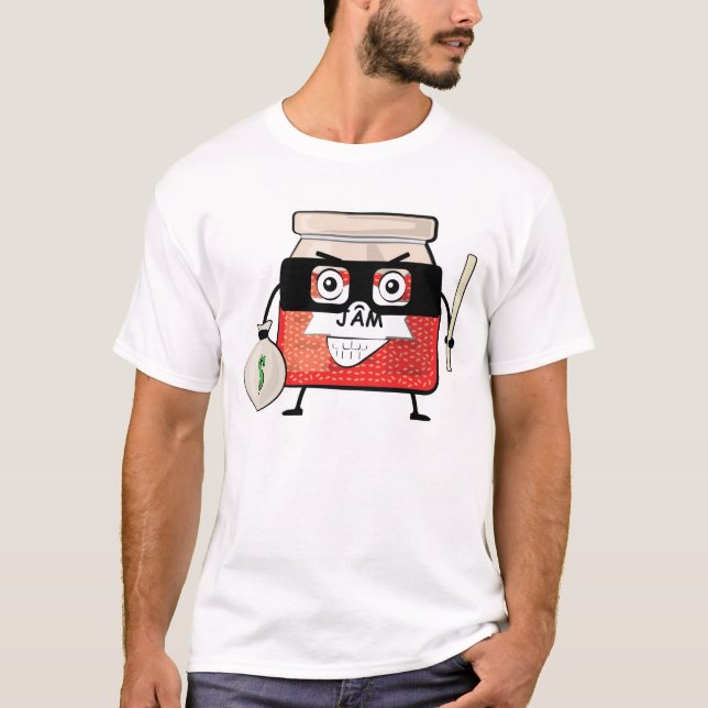 Jam Bandit - Rollig Karaktär Illustration T Shirt (Framsida)