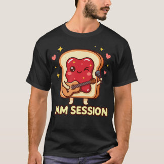 Jam Session Söt Kawaii Toast Gitarr Musik T Shirt
