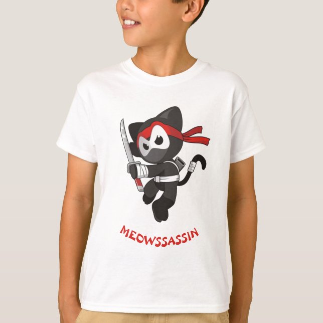 Jama Meowssassin för den mördareNinja katten T-shirt (Framsida)