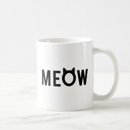 Jama textdesignen med svart kattöron kaffemugg
