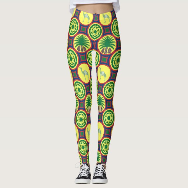 Jamahiri ® Libya | Africa Pattern  Leggings (Framsida)
