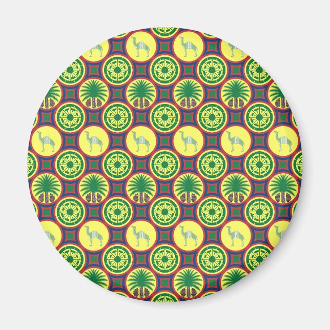 Jamahiri ® Libya | Africa Pattern  Magnet (Framsidan)