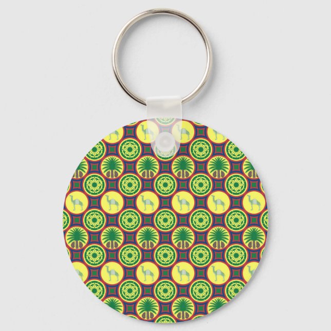 Jamahiri ® Libya | Africa Pattern  Nyckelring (Framsida)