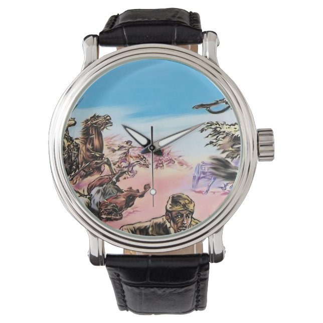 Jamahiri ® Libyen | Slaget vid Shoghab (Illustra) Armbandsur (Framsida)