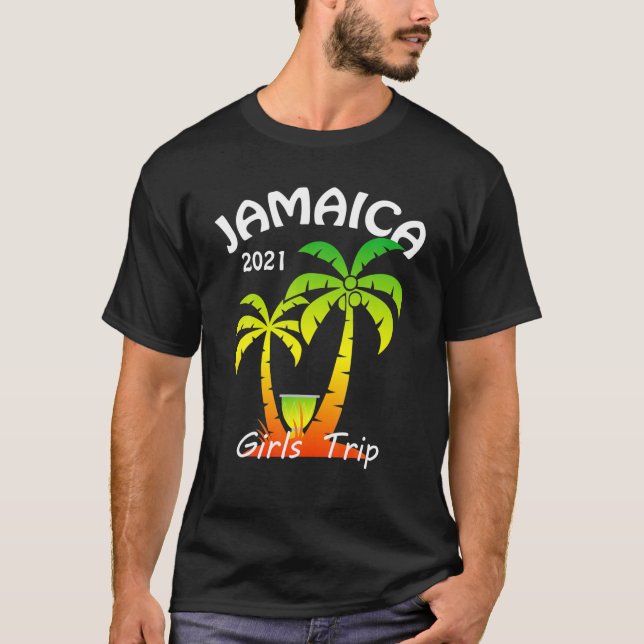 Jamaica 2021 Matching Family eller Friends Vacatio T Shirt (Framsida)