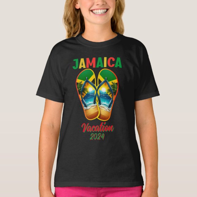 Jamaica 2024 Flip Flop Vacation Tropical Beach T Shirt (Framsida)