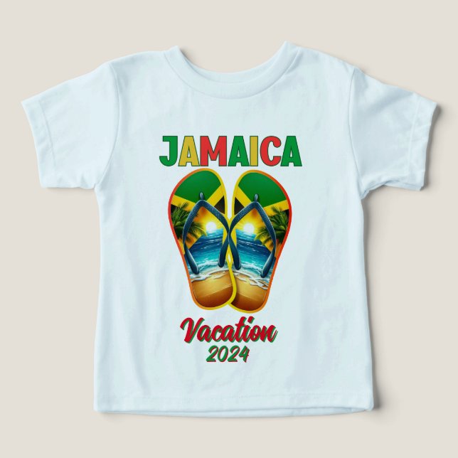 Jamaica 2024 Flip Flop Vacation Tropical Beach T Shirt (Design Framsida)