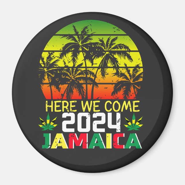 Jamaica 2024 Här är Kom Circle Magnet (Framsidan)